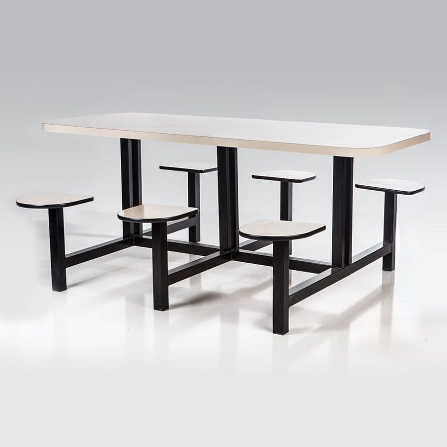 MESA DE REFEITÓRIO INDUSTRIAL BARRA BAIXA - Bancos Acoplados